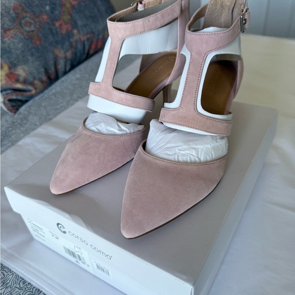 NIB Corso Como Derissa Ankle Strap Pump
In Pink Blush Kid Suede Sz 8.5 - Picture 2 of 7